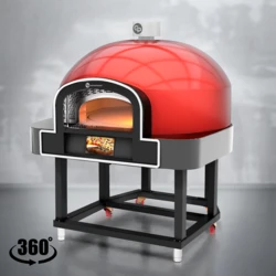 Obrotowy piec do pizzy elektryczny | RAVENNA RED – 6 szt. x średnica 300mm