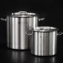 Garnek gastronomiczny wysoki ze stali nierdzewnej z pokrywką | 170 l o średnicy 600 mm | ILKUS Line
