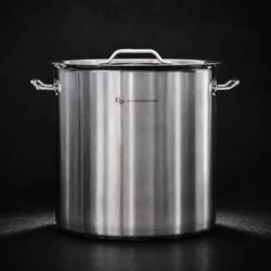 Garnek gastronomiczny wysoki ze stali nierdzewnej z pokrywką, 21 l