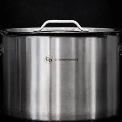Garnek gastronomiczny niski ze stali nierdzewnej z pokrywką | 17 l o średnicy 320 mm | ILKUS Line